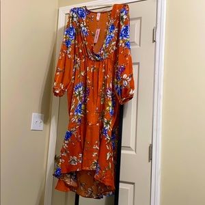 Rust/Burnt Orange Woven Maxi Dress Size 1XL
